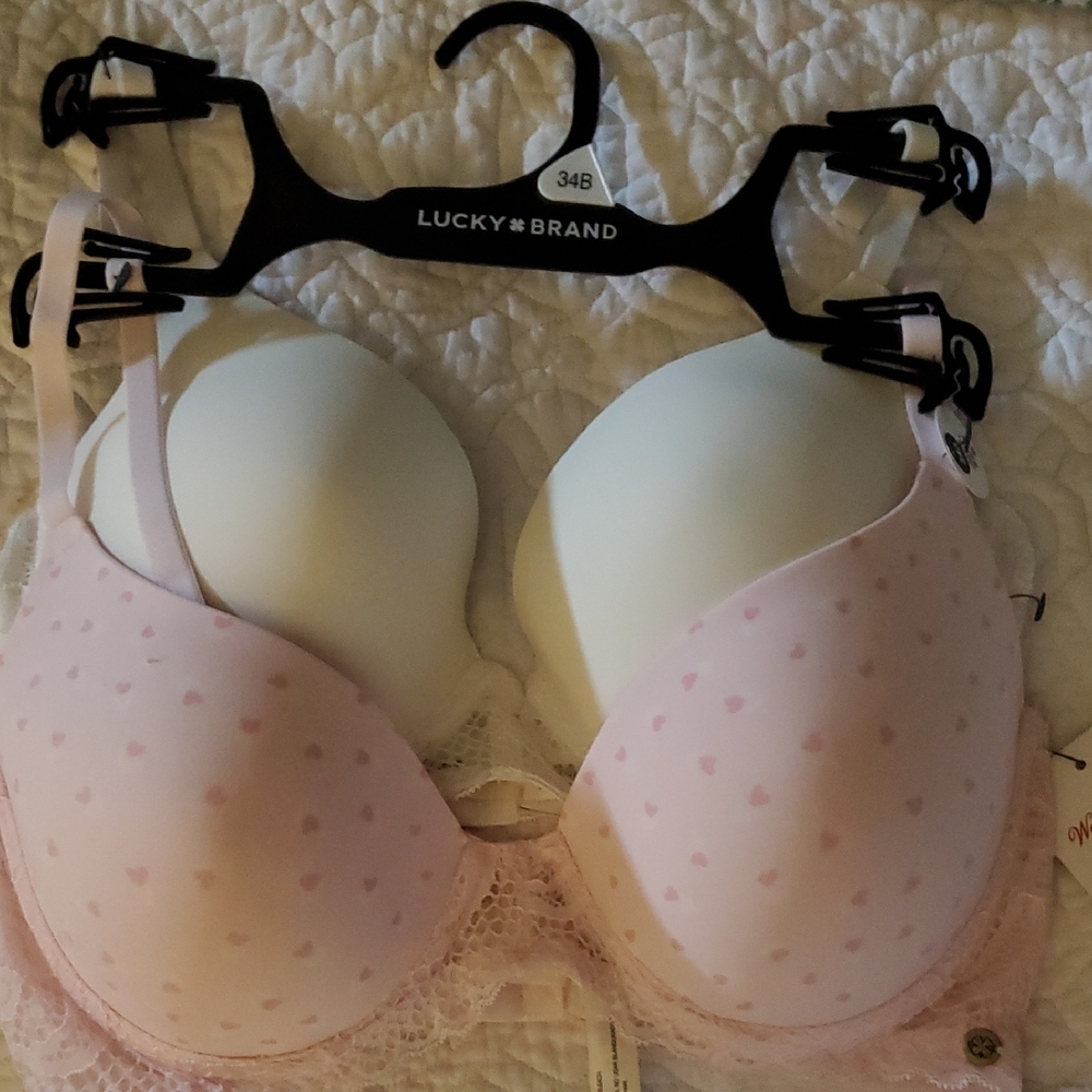 Lucky Brand Pink Seamless Bras with Molded Cups.  Set of two bras.‎